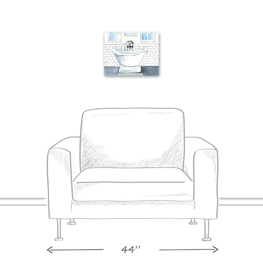 Chic Bathtub 14" x 11" Canvas Wall Art